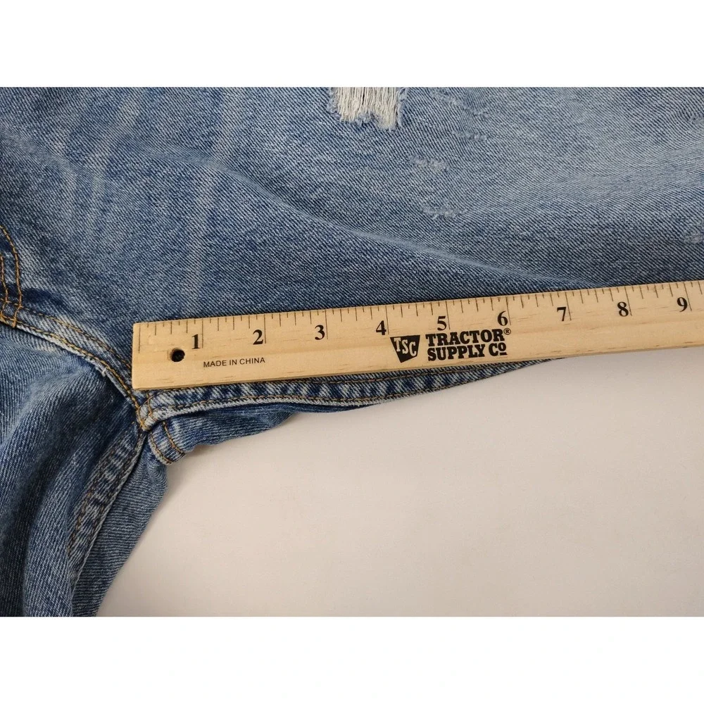 Levis 502 Jeans Regular Taper Blue 30x32 Distressed Grunge